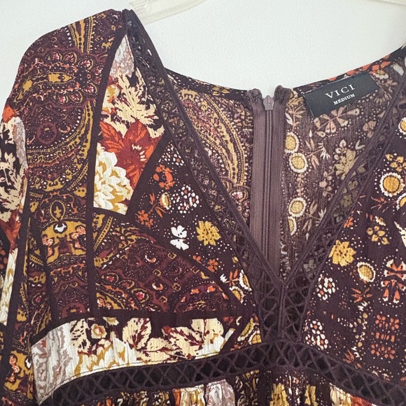 NWOT Vici Bohemian Patchwork Dress - Picture 2 of 3